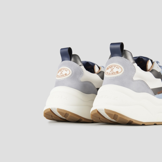 Sneakers Alexander Smith horizon donna in bianco con inserti in suede grigio - 5