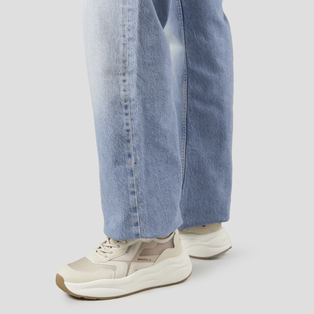 Sneakers Alexander Smith horizon donna in rip-stop semi-trasparente beige e dettagli in pelle - 2