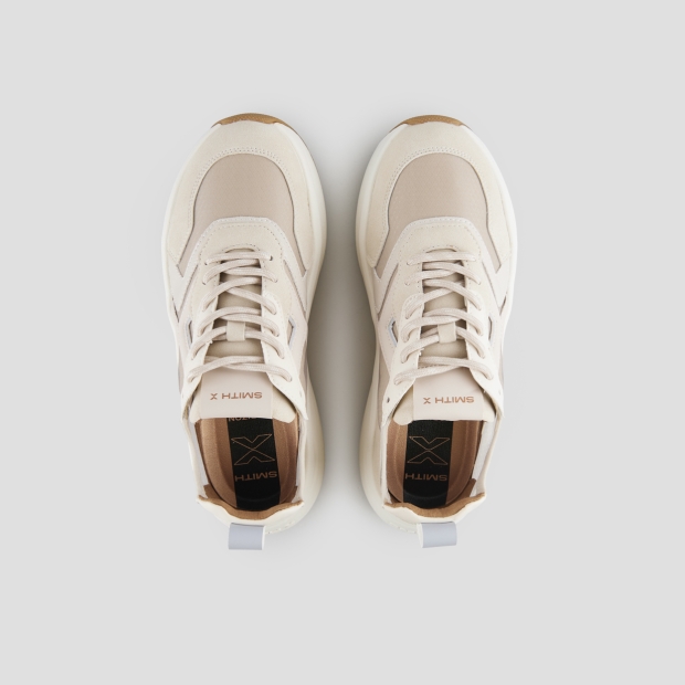 Sneakers Alexander Smith horizon donna in rip-stop semi-trasparente beige e dettagli in pelle - 6