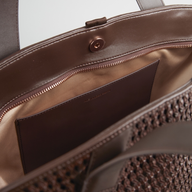 Sneakers Alexander Smith lauren large borsa a spalla in intrecciato marrone - 5