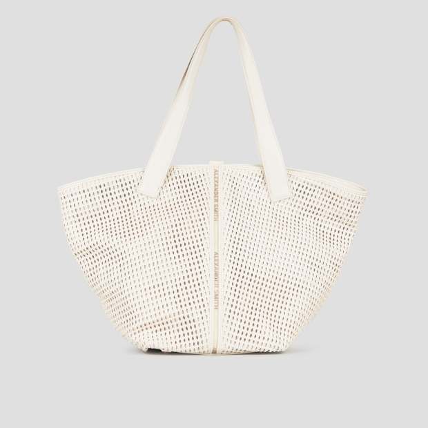 Sneakers Alexander Smith lauren large borsa a spalla in intrecciato bianco - 1