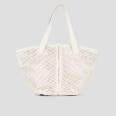 Lauren Large borsa a spalla in intrecciato bianco