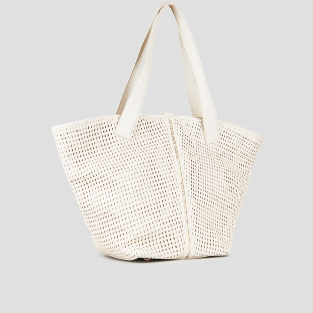 Sneakers Alexander Smith lauren large borsa a spalla in intrecciato bianco - 3