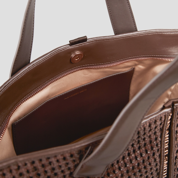 Sneakers Alexander Smith lauren medium borsa a mano con tracolla in intrecciato marrone - 5