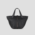 Lauren Medium borsa a mano con tracolla in intrecciato nero