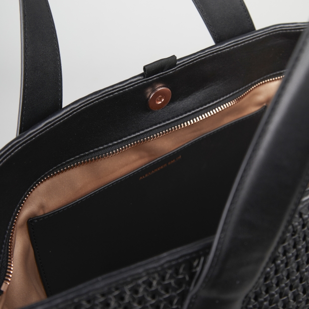 Sneakers Alexander Smith lauren medium borsa a mano con tracolla in intrecciato nero - 5