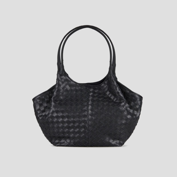 Sneakers Alexander Smith rachel medium borsa a spalla in pelle intrecciata nera - 4