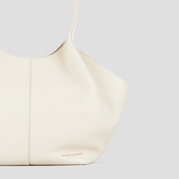 Sneakers Alexander Smith rachel medium borsa a spalla in pelle bottalata avorio - 6