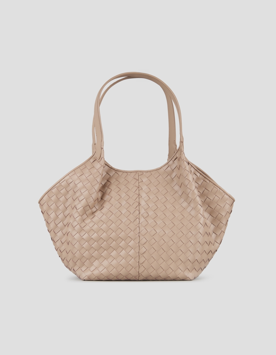 Sneakers Alexander Smith rachel medium borsa a spalla in pelle intrecciata cammello - 1