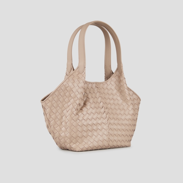 Sneakers Alexander Smith rachel medium borsa a spalla in pelle intrecciata cammello - 3