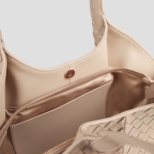 Sneakers Alexander Smith rachel medium borsa a spalla in pelle intrecciata cammello - 5