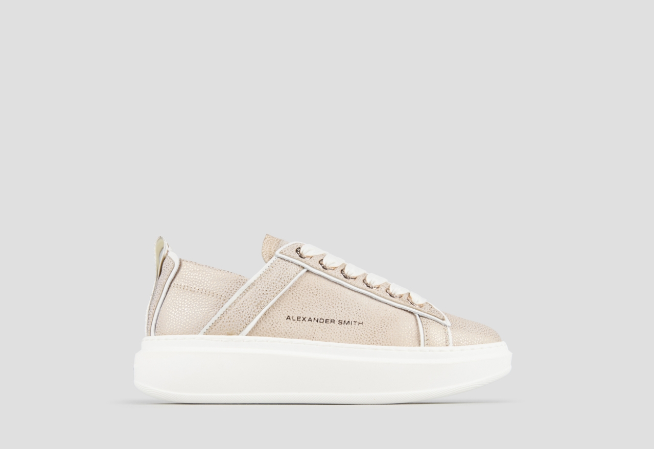 Sneakers Alexander Smith wembley donna decostruita in pelle bottalata crema - 1
