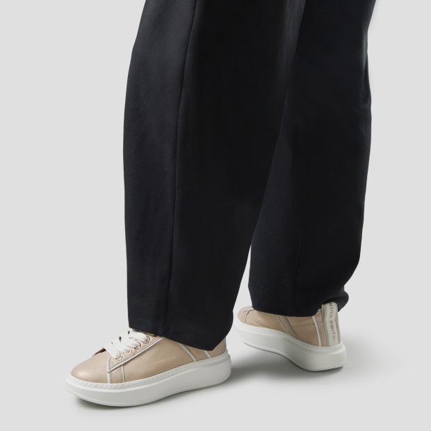 Sneakers Alexander Smith wembley donna decostruita in pelle bottalata crema - 2