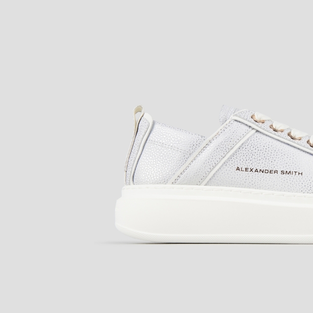 Sneakers Alexander Smith wembley donna decostruita in pelle bottalata argento - 3