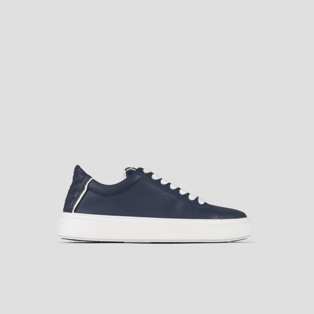 Sneakers Alexander Smith london uomo in pelle blu con tallone in pelle intrecciata - 1