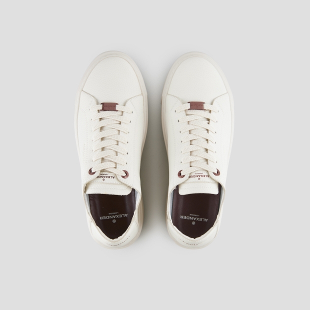 Sneakers Alexander Smith london uomo decostruita in pelle bottalata beige e suola in tinta - 6
