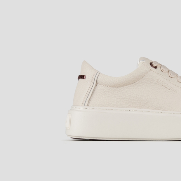 Sneakers Alexander Smith london donna in pelle bottalata beige e suola in tinta - 3