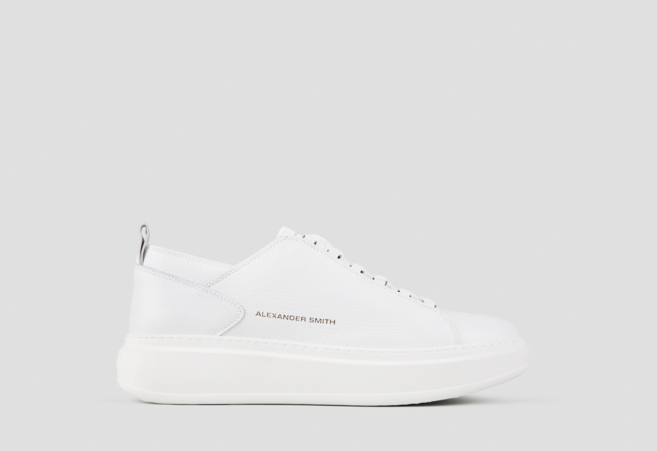 Sneakers Alexander Smith wembley uomo decostruita in pelle bottalata bianca - 1