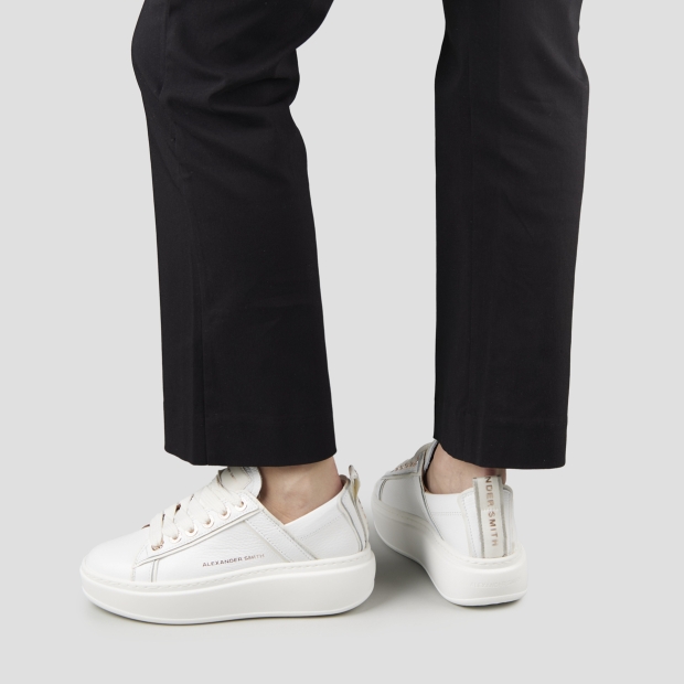 Sneakers Alexander Smith wembley alta donna in pelle bottalata bianca - 2