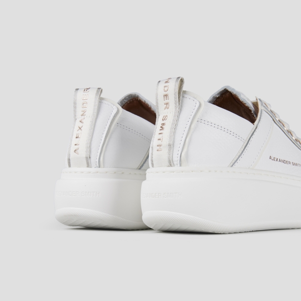 Sneakers Alexander Smith wembley alta donna in pelle bottalata bianca - 5