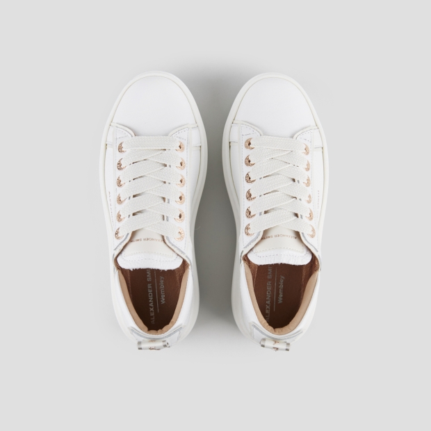 Sneakers Alexander Smith wembley alta donna in pelle bottalata bianca - 6