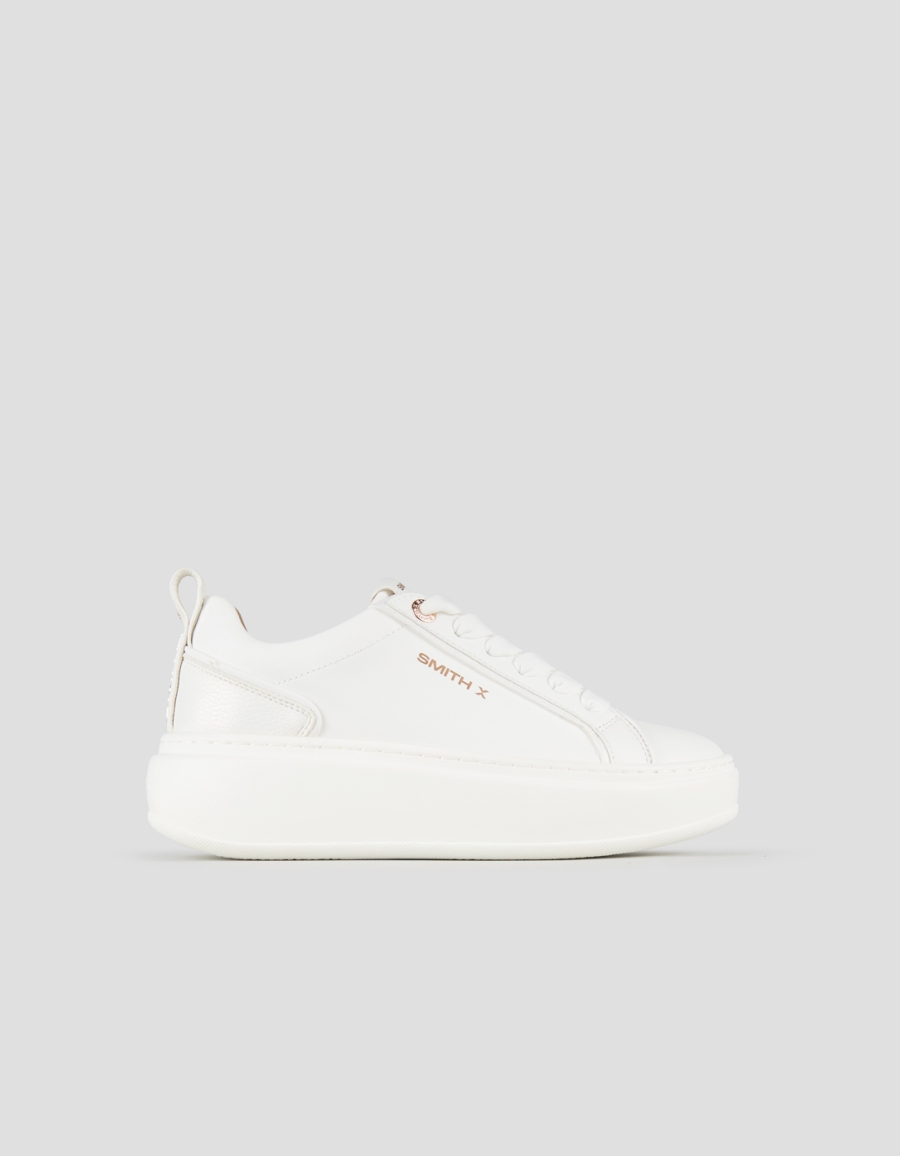 Sneakers Alexander Smith stone donna in bianco con tallone perlato - 1