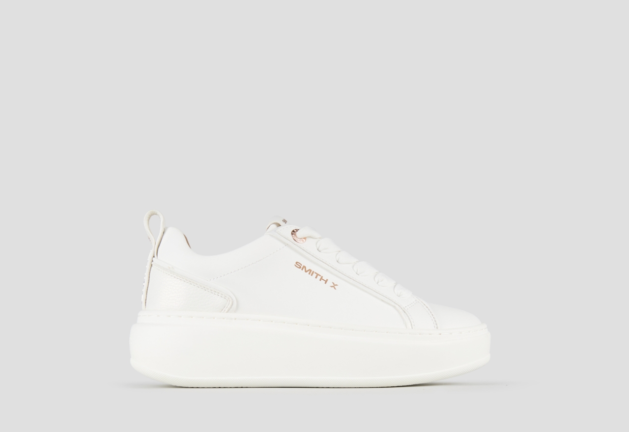Sneakers Alexander Smith stone donna in bianco con tallone perlato - 1