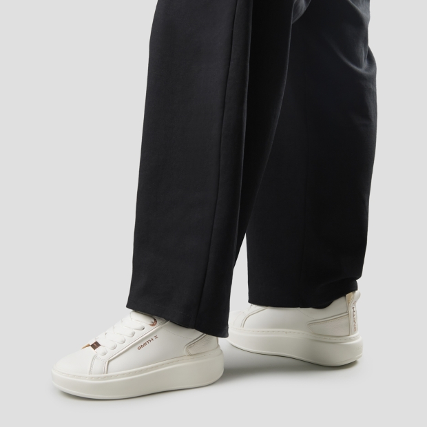 Sneakers Alexander Smith stone donna in bianco con tallone perlato - 2