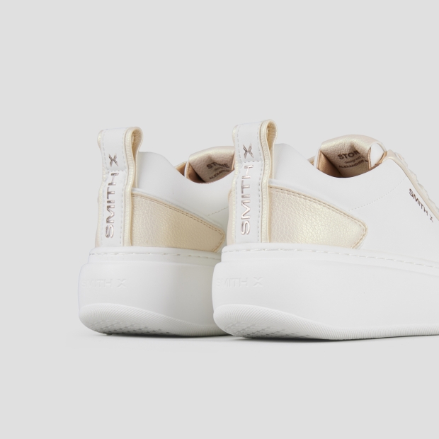 Sneakers Alexander Smith stone donna in bianco con tallone bottalato perlato - 5