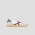 Ocean Uomo in bianco con inserti suede, logo rosso e tallone azzurro