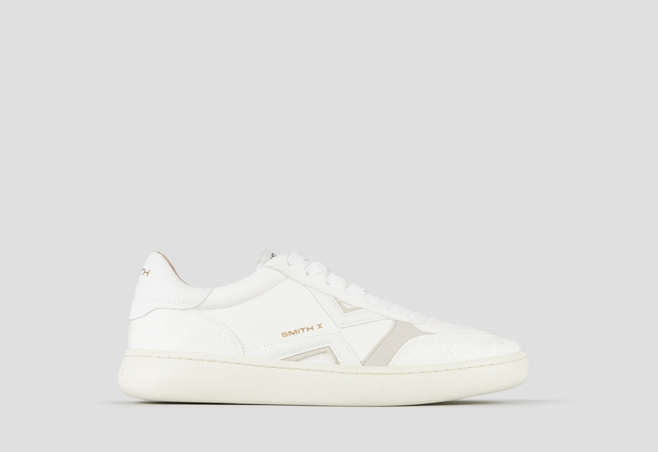 Sneakers Alexander Smith ocean uomo in pelle bianca e inserti in cracklè - 1