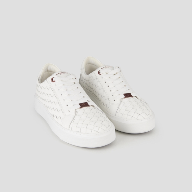 Sneakers Alexander Smith london uomo in pelle intrecciata bianca - 4