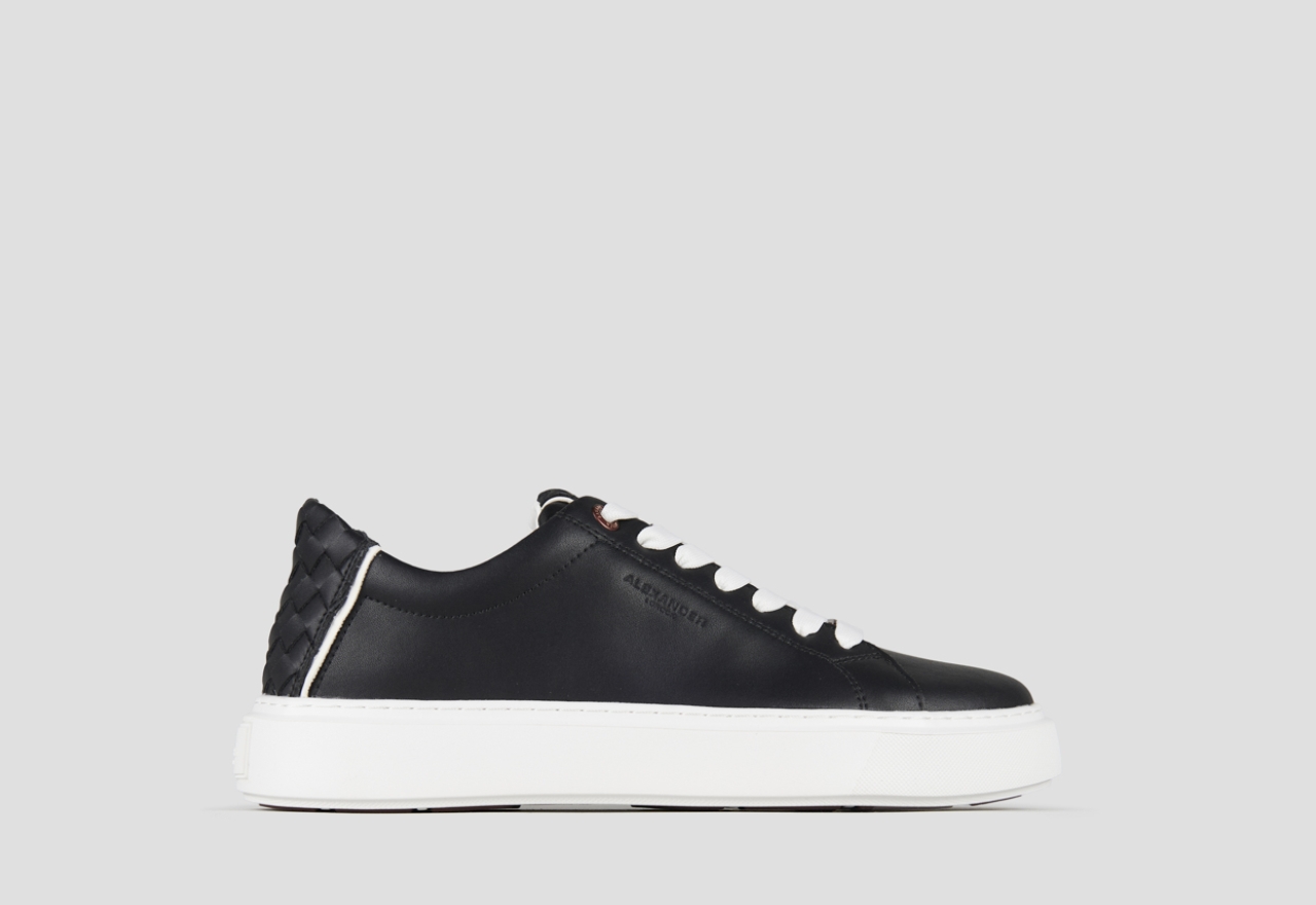 Sneakers Alexander Smith london uomo in pelle nera e tallone in pelle intrecciata - 1