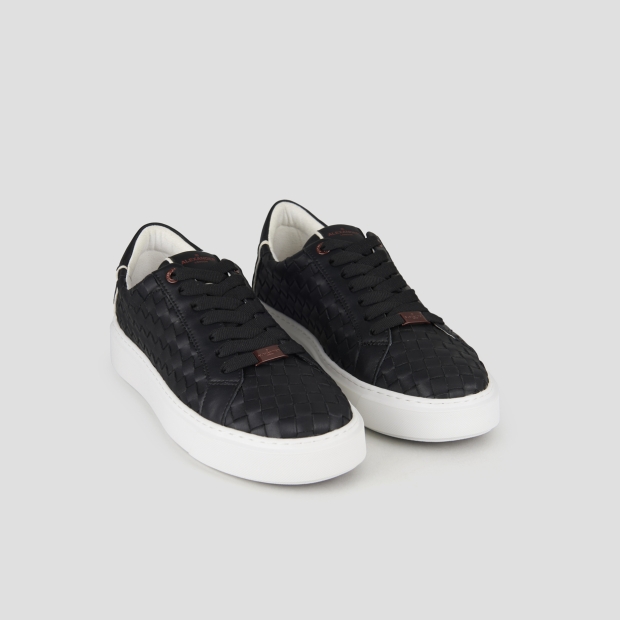 Sneakers Alexander Smith london uomo in pelle intrecciata nera - 4