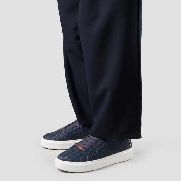 Sneakers Alexander Smith london uomo in pelle intrecciata blu - 2