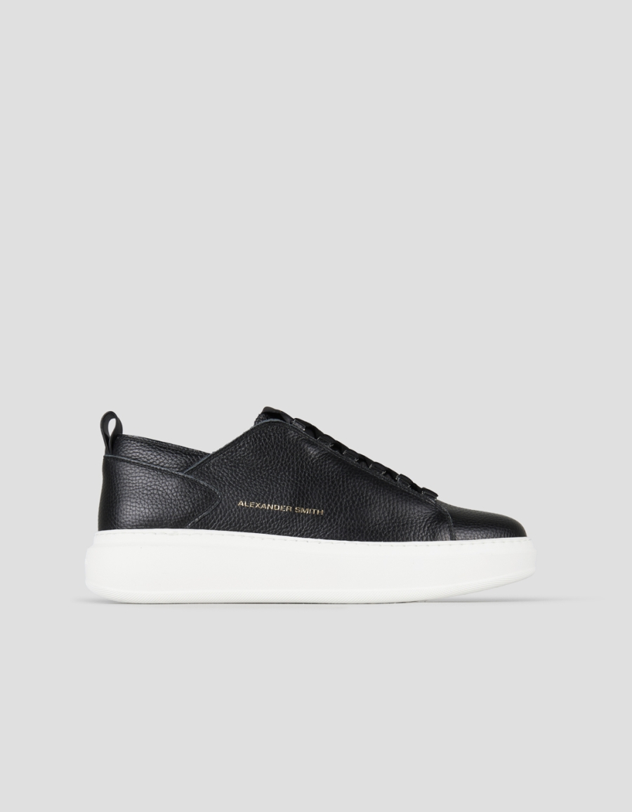 Sneakers Alexander Smith wembley uomo decostruita in pelle bottalata nera - 1