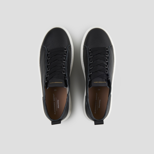 Sneakers Alexander Smith wembley uomo decostruita in pelle bottalata nera - 6