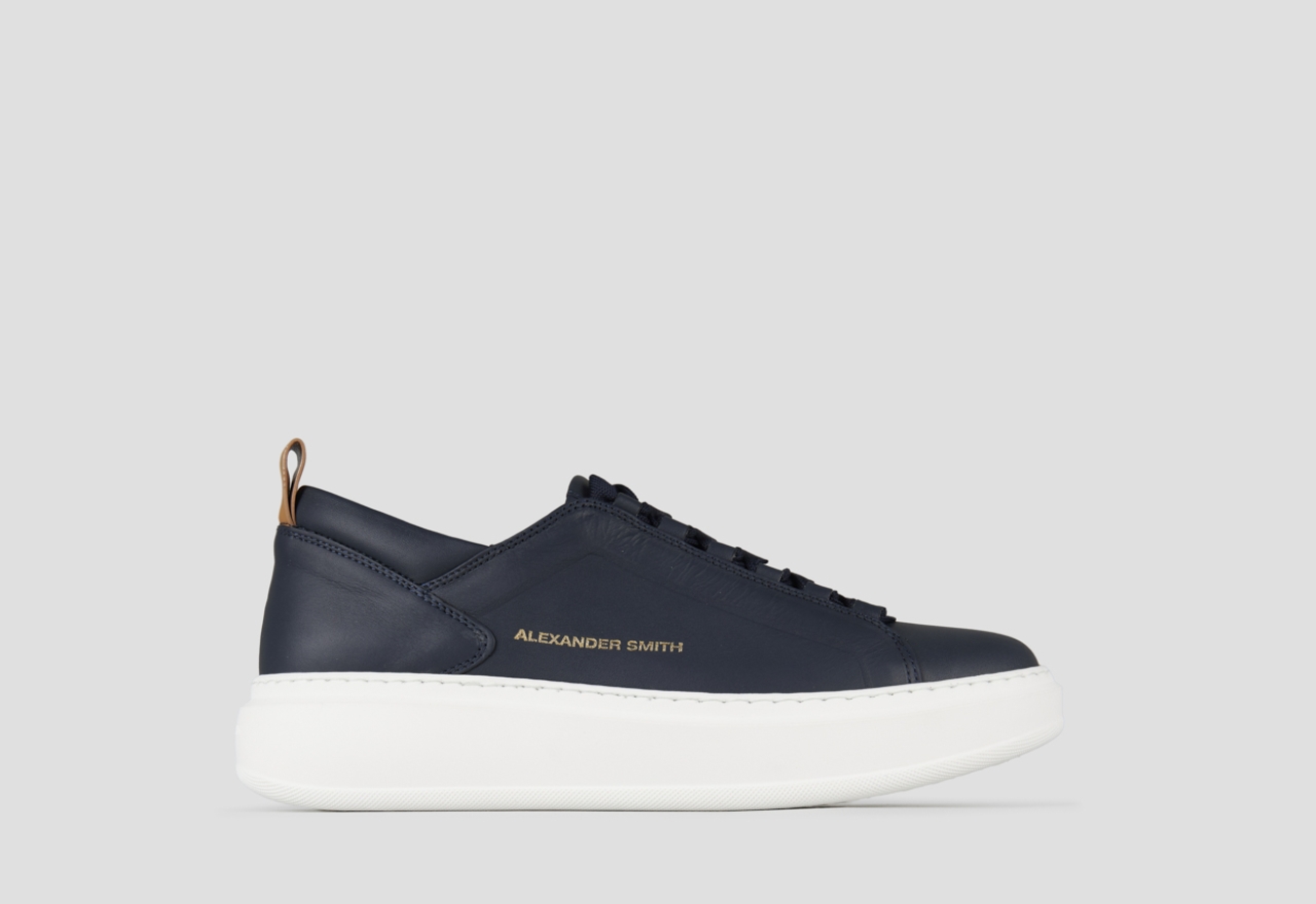 Sneakers Alexander Smith wembley uomo alta frequenza in nappa blu - 1