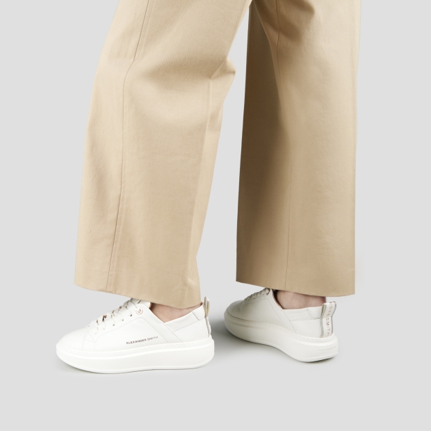 Sneakers Alexander Smith wembley donna in nappa bianca e tallone arricciato - 2