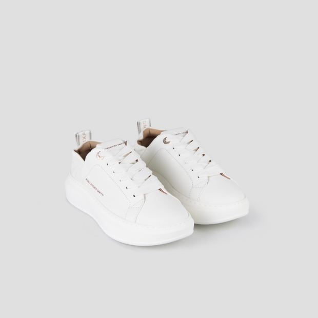 Sneakers Alexander Smith wembley donna in nappa bianca e tallone arricciato - 4