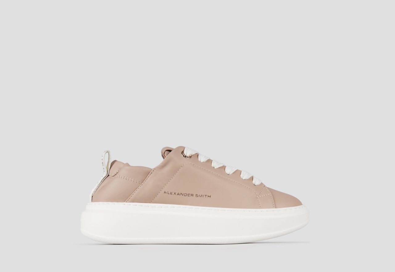 Sneakers Alexander Smith wembley donna in nappa rosa chiaro e tallone arricciato - 1