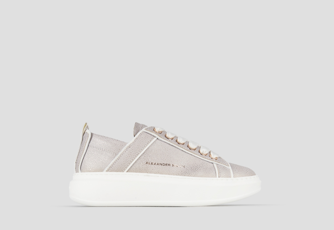 Sneakers Alexander Smith wembley donna decostruita in pelle bottalata grigia - 1