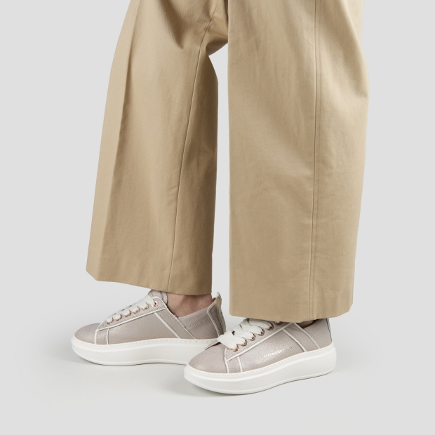 Sneakers Alexander Smith wembley donna decostruita in pelle bottalata grigia - 2