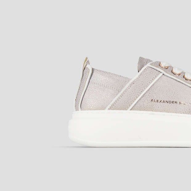 Sneakers Alexander Smith wembley donna decostruita in pelle bottalata grigia - 3