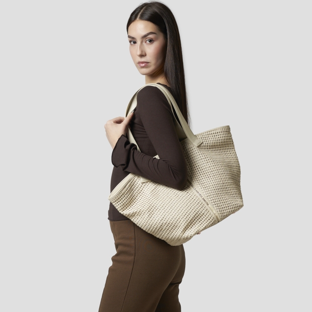 Sneakers Alexander Smith lauren large borsa a spalla in intrecciato bianco - 2