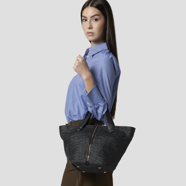 Sneakers Alexander Smith lauren medium borsa a mano con tracolla in intrecciato nero - 2