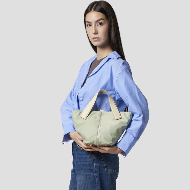 Sneakers Alexander Smith lauren small borsa a mano con tracolla in nylon verde chiaro - 2
