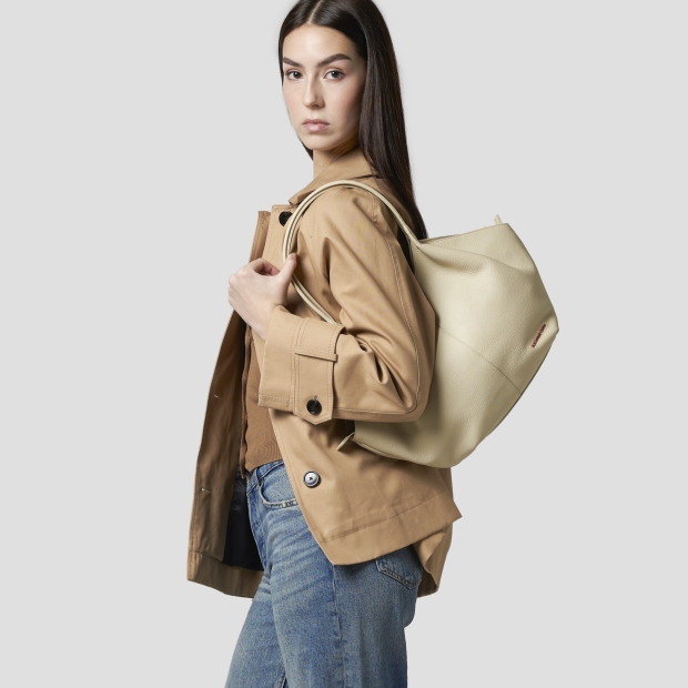 Sneakers Alexander Smith rachel medium borsa a spalla in pelle bottalata avorio - 2