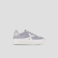 College Donna in suede grigio e logo bianco