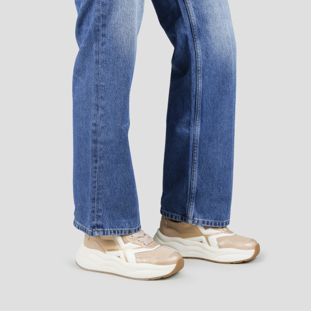 Sneakers Alexander Smith horizon donna in nylon beige e laminato rame - 2